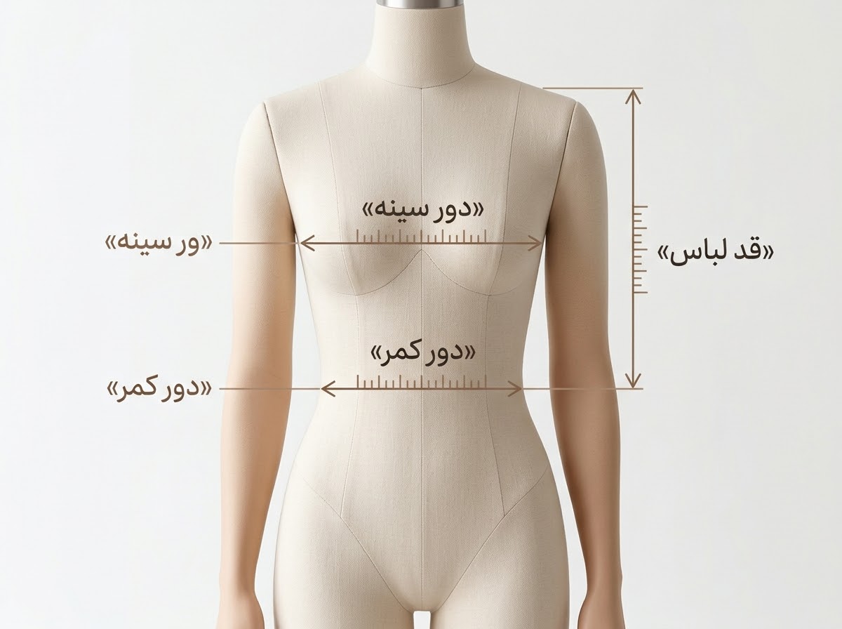 راهنمای اندازهگیری سایز کراپ تاپ زنانه با اندازهگیری دور سینه و کمر