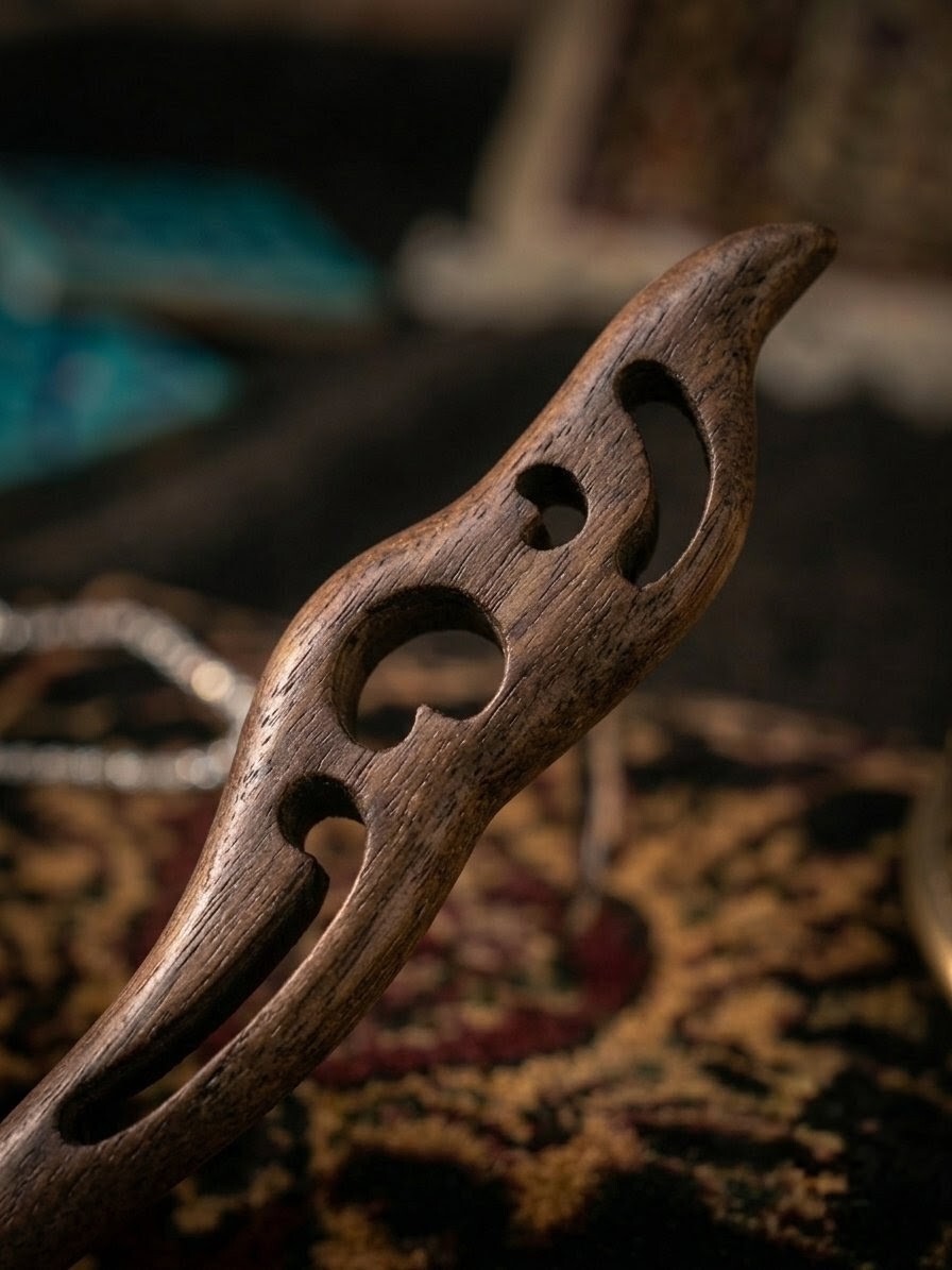 نمای نزدیک تراش اسلیمی کانزاشی چوبی ۱۲ سانتی